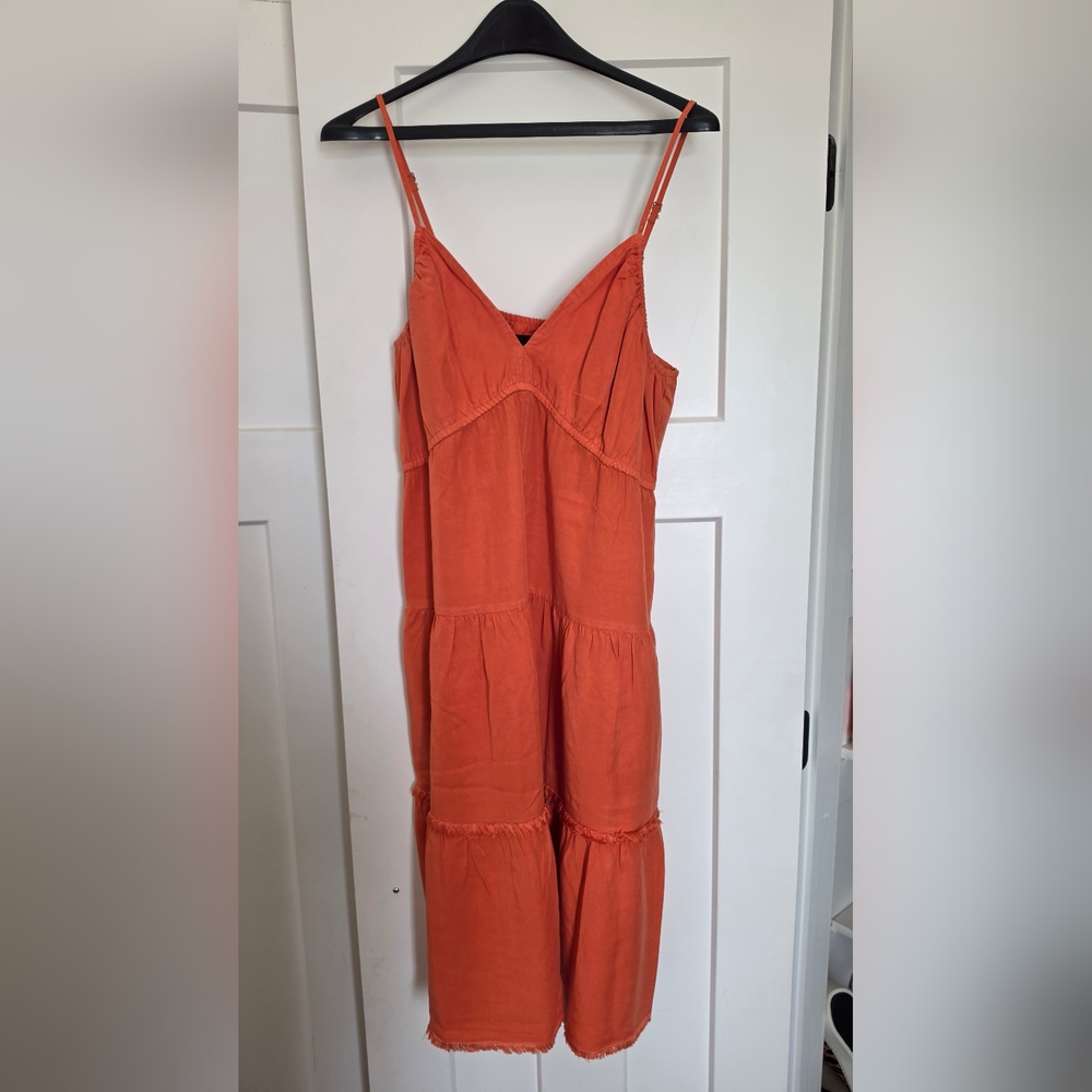 Kut From The Cloth Women's Orange Tiered Spaghetti-Strap Dress